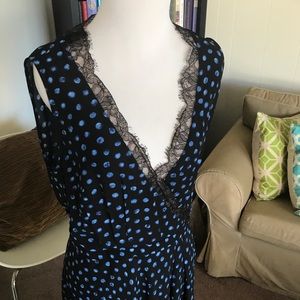 BCBG maxazaria Blue and Black Wrap Dress